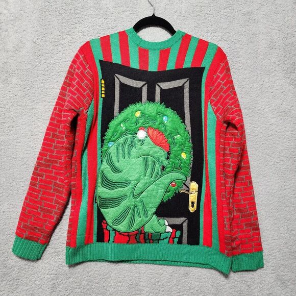 Blizzard Bay Ugly Christmas Sweater T-Rex Dinosaur Door Decor Size Medium - Picture 5 of 5